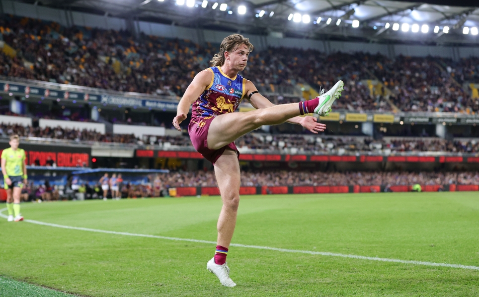 Harry Sharp in action during Brisbane's clash against Gold Coast in round 10, 2023. Picture: AFL Photos